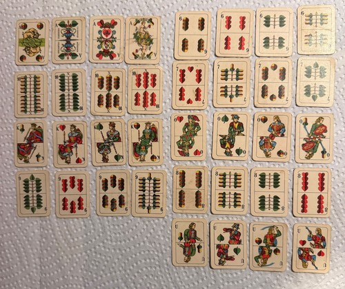 Altes mini kartenspiel - altes, karten